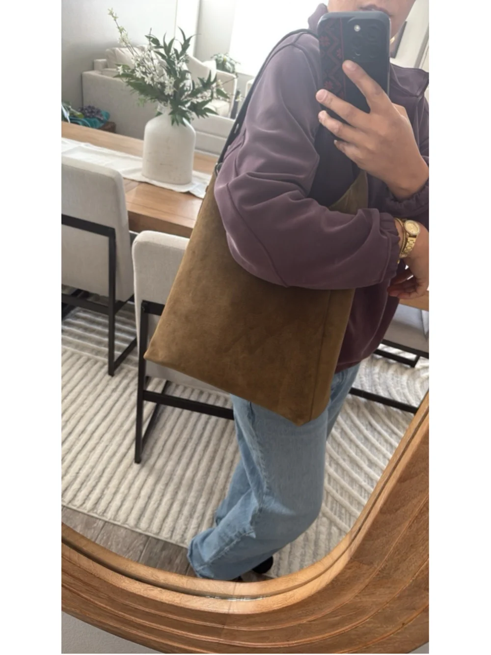 New Tory Burch Romy Olive Suede Hobo Bag I Deep Olive